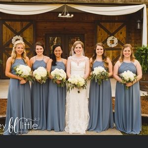 Levkoff A-Line/Princess Halter Floor Length Dress